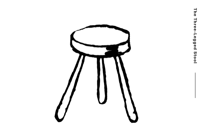 세 다리 의자(The Three-Legged Stool)를 그린 삽화
